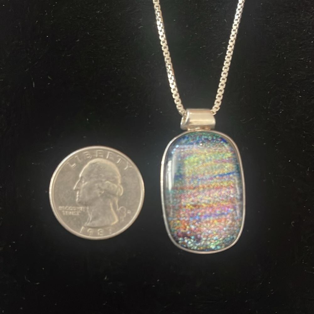 Sterling Silver Galaxy Pendant with 24” chain .925 - Picture 2 of 3
